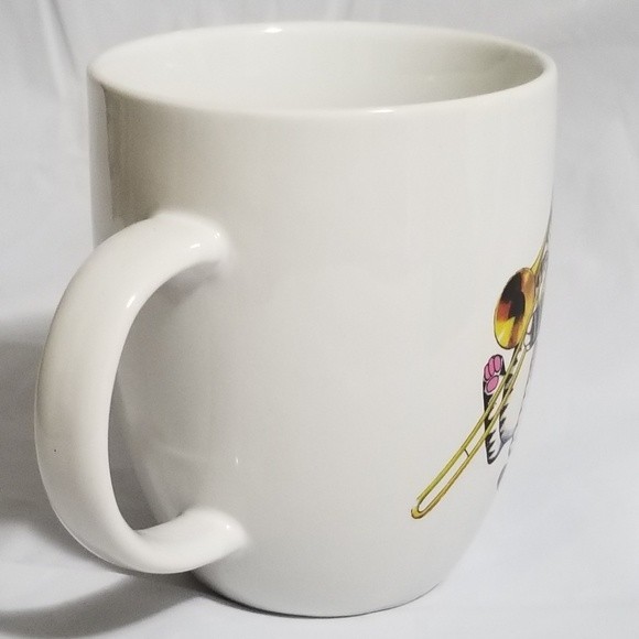 Kliban Cat player on White Threshold Porcelain Coupe Mug 14oz. - Picture 3 of 5